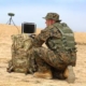 soldier with laptop